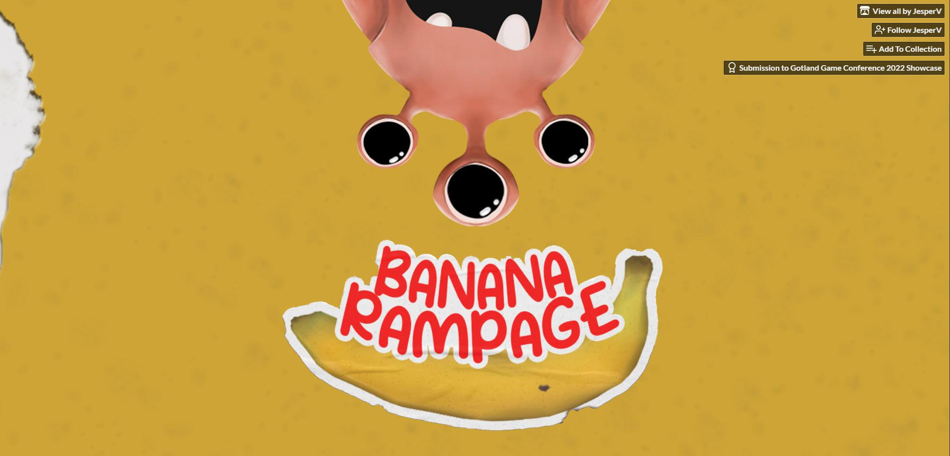 Banana Rampage Game - Itch page design