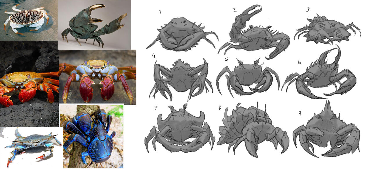 concept art and character thumbnails