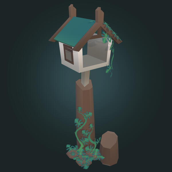 Birdhouse - Low poly render
